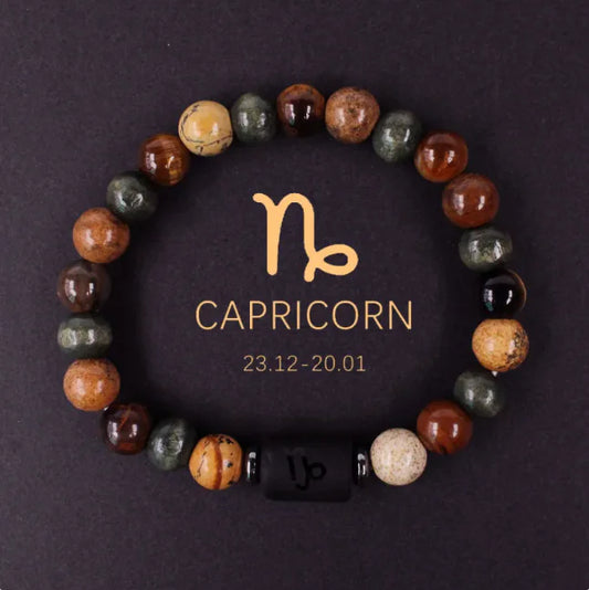 12 Constellation Couple Bracelet – Handmade Tigereye Natural Stone Unisex Gift